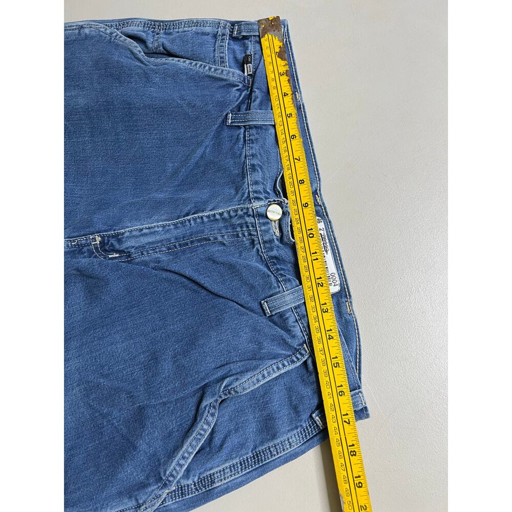 Carhartt FR Jeans Mens 36x30 Blue Denim Carpenter Utility distress Actual 34x28 - Picture 5 of 10